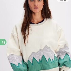 Tricia Fix X Free People Cozy Camden Mountain Scene Sweatshirt